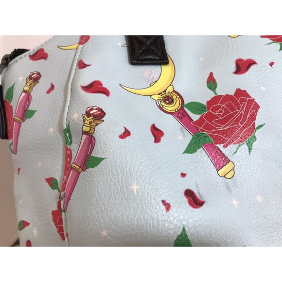 RARE! Loungefly Sailor Moon Purse Crossbody & Satchel Gadgets & Roses Print READ - Picture 4 of 16
